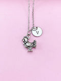 Silver Chicken Charm Necklace, Rooster Charm, N554