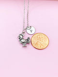 Silver Chicken Charm Necklace, Rooster Charm, N554