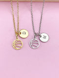 Gold or Silver Basketball Charm Necklace, N5783