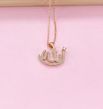 Rose Gold Allah Charm Necklace, Arabic Jewelry, AB5632