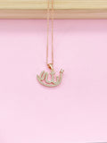 Rose Gold Allah Charm Necklace, Arabic Jewelry, AB5632