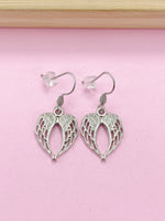 Silver Angel Wing Earrings, Angel Gift, Guardian Angel, Hypoallergenic Earrings, N4456