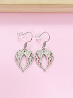 Silver Angel Wing Earrings, Angel Gift, Guardian Angel, Hypoallergenic Earrings, N4456