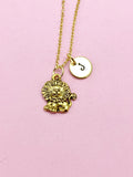 Gold Lion Charm Necklace, N505