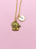 Gold Lion Charm Necklace, N505