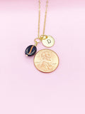 Gold or Silver Black Coffee Beam Charm Necklace, N5788