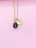 Gold or Silver Black Coffee Beam Charm Necklace, N5788