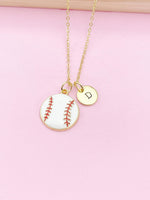 Gold Baseball Ball Charm Necklace, Baseball Softball Player Team Gifts, N5790