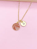 Gold Basketball Charm Necklace, Basketball Player Team Gifts, N5791