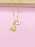 Gold Tan Heart Necklace, Best Valentine's Day Gifts, Sweet Gifts, Personalized Birthday Gift, N4317