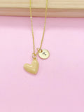 Gold Tan Heart Necklace, Best Valentine's Day Gifts, Sweet Gifts, Personalized Birthday Gift, N4317