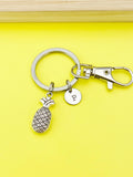 Silver Pineapple Charm Keychain, Fruit Food Ananas Charm, Tropical Gift, Personalized, N2653