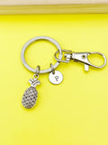 Silver Pineapple Charm Keychain, Fruit Food Ananas Charm, Tropical Gift, Personalized, N2653