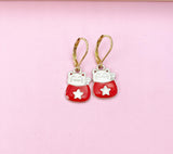 Lucky Earrings, Graduation Gift, Gold Maneki Neko Earrings, Cute Lucky Cat Star Charm Earrings, N3141