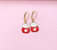Lucky Earrings, Graduation Gift, Gold Maneki Neko Earrings, Cute Lucky Cat Star Charm Earrings, N3141