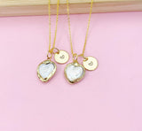 Gold Heart Natural Cultured Pearl Necklace, June Birthday's Gift, N3402