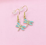 Gold Dragonfly Charm Earrings, N3134