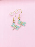 Gold Dragonfly Charm Earrings, N3134