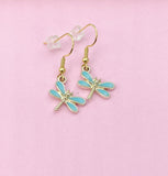 Gold Dragonfly Charm Earrings, N3134