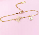 Gold Cactus Charm Bracelet, N4055