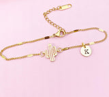 Gold Cactus Charm Bracelet, N4055