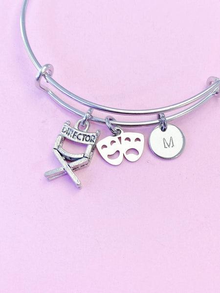 Silver Director Chair Comedy Bracelet, Actor Theater Arts Gifts, N4929D
