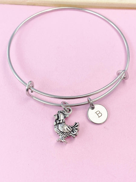 Chicken Bracelet, Chicken Hen Rooster Charm Bracelet, Chicken Lover Gift, N554Z
