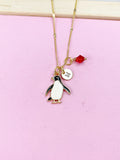 Gold Penguin Charm Necklace, Wildlife Biologist Zookeeper Gifts, N4342B