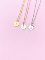 Gold Initial Necklace, Letter Charm, Dainty Necklace, N1