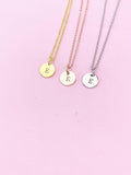 Gold Initial Necklace, Letter Charm, Dainty Necklace, N1