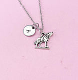 Silver Wolf Charm Necklace, N4387