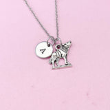 Silver Wolf Charm Necklace, N4387