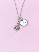 Silver Knitting Yarn Ball Knit Charm Necklace, N5422