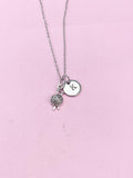 Silver Knitting Yarn Ball Knit Charm Necklace, N5422