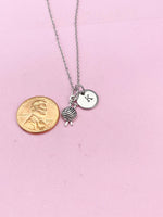 Silver Knitting Yarn Ball Knit Charm Necklace, N5422