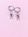 Silver Tooth Charm Earrings, Molar, N5560A