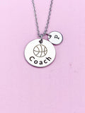 Silver Basketball Necklace, Basketball Gift, Coach Basketball Team Gift, D295