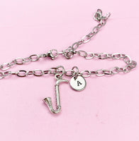 Silver Bass Clarinet Charm Bracelet, Music Charm, Matching Band Gifts, Personalized Gift, N1295A