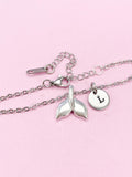 Silver Tail Charm Bracelet, Mermaid Tail Jewelry Gift, Personalized Gift, N2081