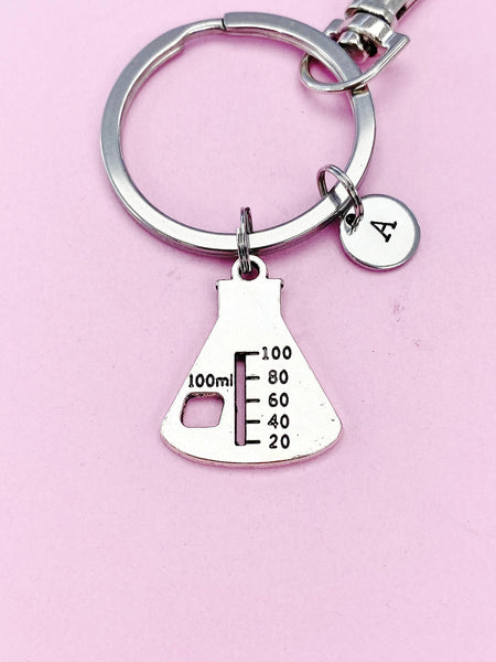 Silver Beaker Charm Keychain, N209B