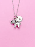 Silver Elephant Charm Necklace, N792