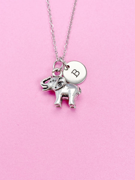 Silver Elephant Charm Necklace, N792