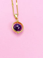 Amethyst Necklace, Gold Amethyst Necklace, Natural Gemstone Amethyst, N4989