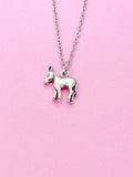 Silver Donkey Charm Necklace,