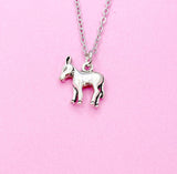 Silver Donkey Charm Necklace, 685