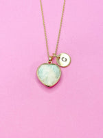 Amazonite Necklace, Heart, Natural Gemstone Jewelry, N3389