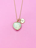 Amazonite Necklace, Heart, Natural Gemstone Jewelry, N3389