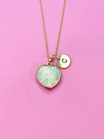 Amazonite Necklace, Heart, Natural Gemstone Jewelry, N3389