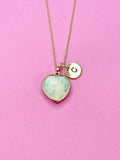 Amazonite Necklace, Heart, Natural Gemstone Jewelry, N3389