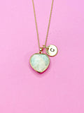 Amazonite Necklace, Heart, Natural Gemstone Jewelry, N3389